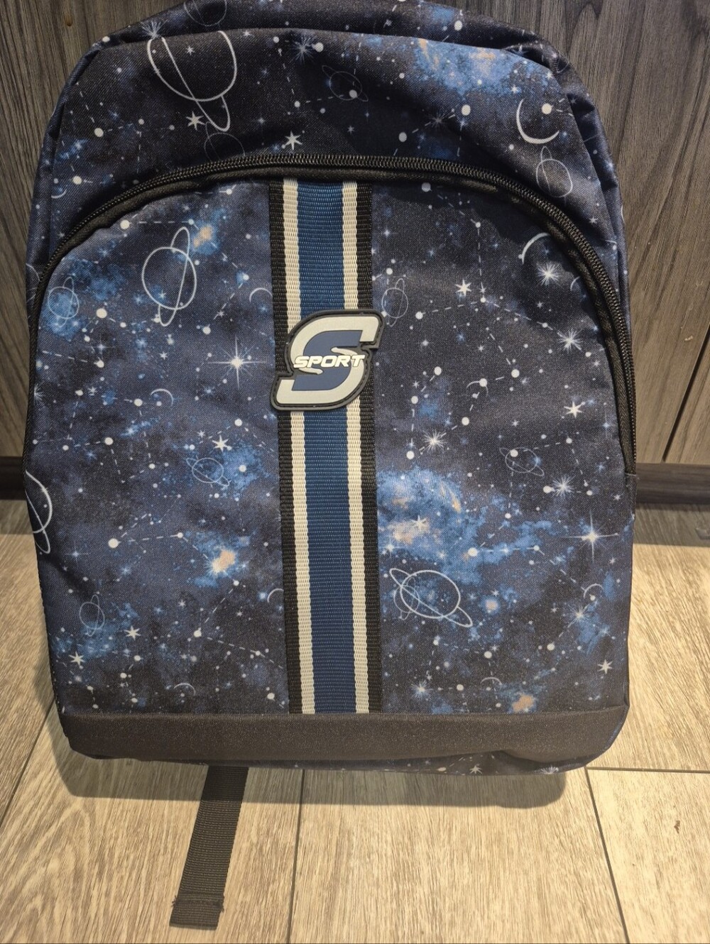 Sport By Skechers Navy Blue Galaxy Print Kids Backpack with Stripe Detail